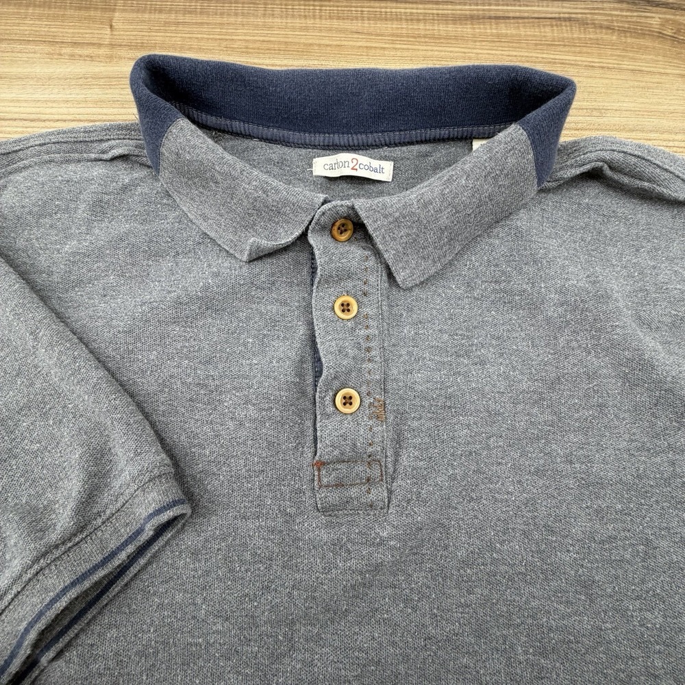 Carbon 2 Cobalt Shirt Men's XL Gray Polo Short Sleeve Ash Summer Golf EUC
